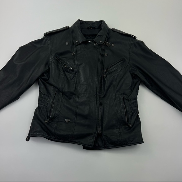 Harley Davidson Biker Leather Jacket - Picture 2 of 9